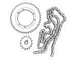 Puch Maxi, MV, VZ, Z-One, 2-Speed Kettingen en Tandwielen