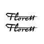 Florett Stickerset Zwart/Wit 120X30MM 2 Delig
