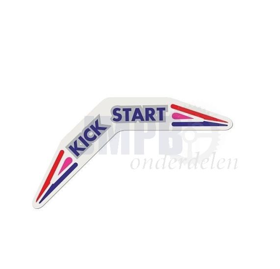 Sticker Kickstart Tomos A3 Rood/Paars/Blauw