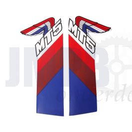 Stickerset Tank Honda MT5 1987 Blauw/Bruin/Rood
