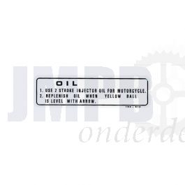 Sticker Olie vul instructies Honda MT/MB