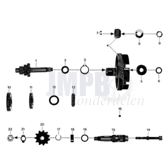 06. Zundapp 529 Versnellingsbak 3V Voet