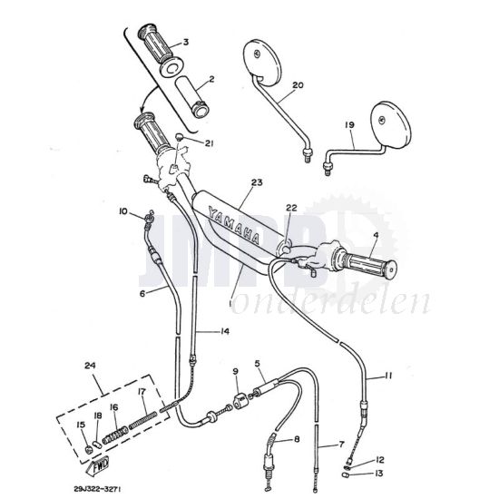 Stuur/Kabels Yamaha DT50MX