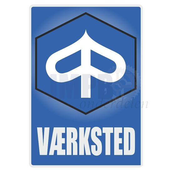 Vaerksted Sticker Piaggio Deens