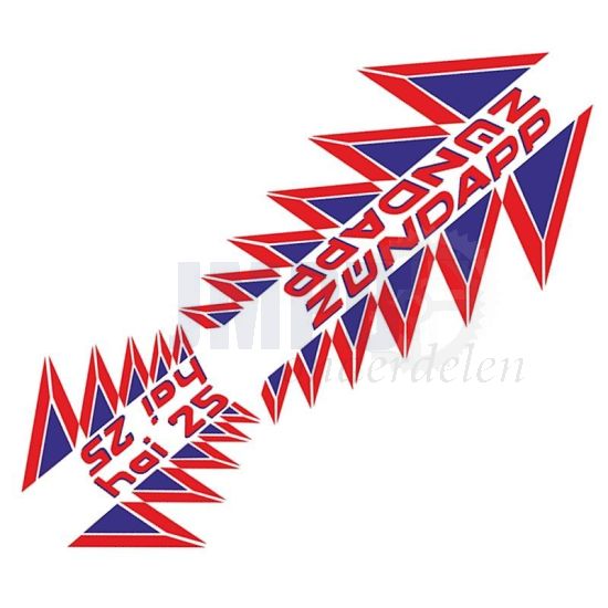 Stickerset 4-Delig Zundapp HAI25 Rood/Blauw