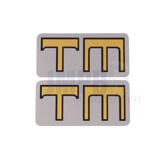Stickerset Kreidler TM Goud op Zilver 25X49MM