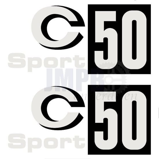 Stickerset Zundapp C50 Sport Zwart Vlak