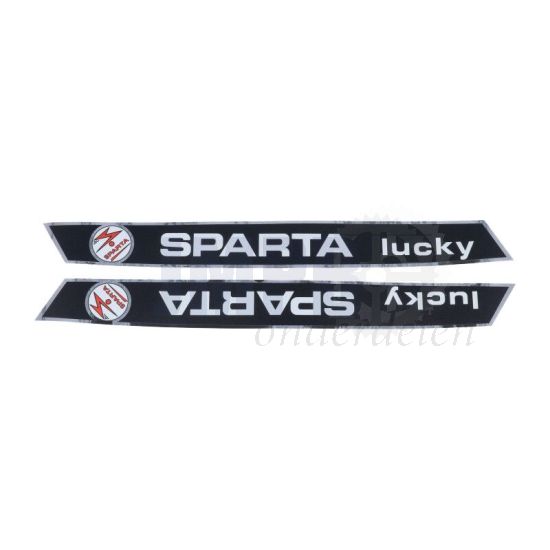 Tankstickerset Sparta Lucky Zwart/Chroom