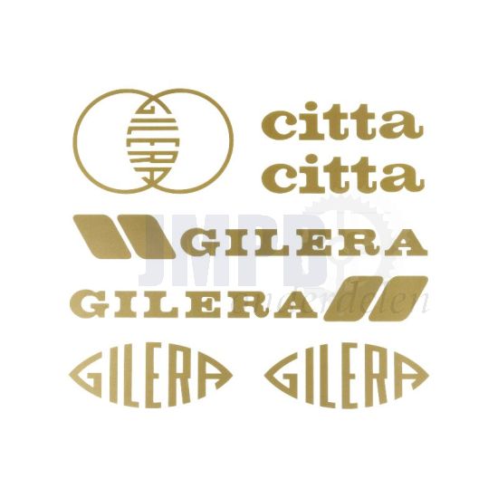 Stickerset Gilera Citta Goud 7-Delig