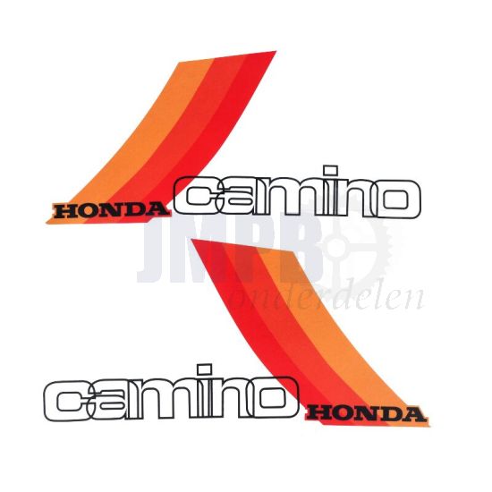 Stickerset Tank Honda Camino Rood/Oranje/Zwart/Transparant