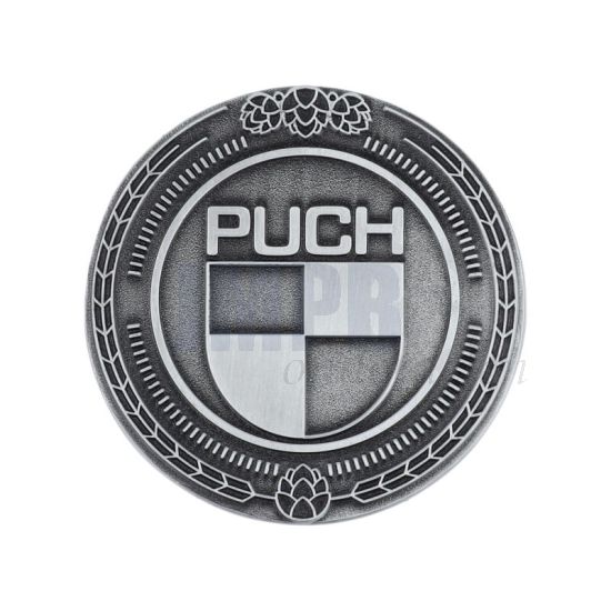 Embleem Sticker Puch Logo Metaal Zilver 47MM