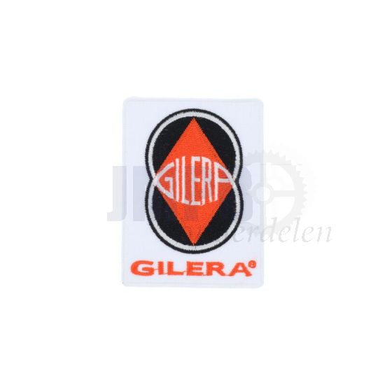 Strijkembleem Gilera Logo Wit Gevuld
