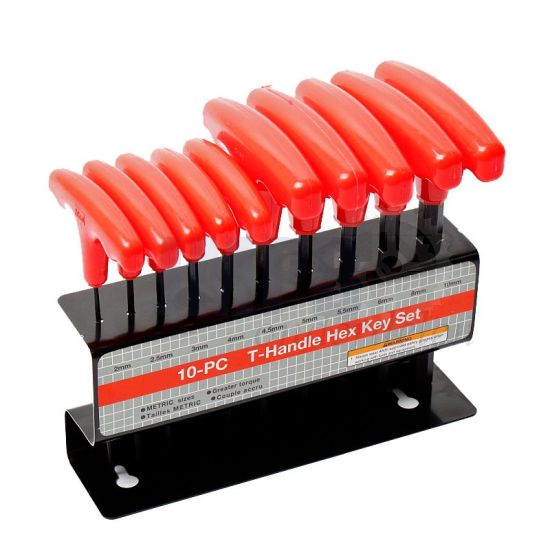 Inbus T-Handleset Rood 10 Delig