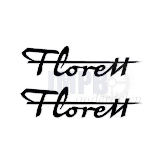 Florett Stickerset Zwart/Wit 120X30MM 2 Delig