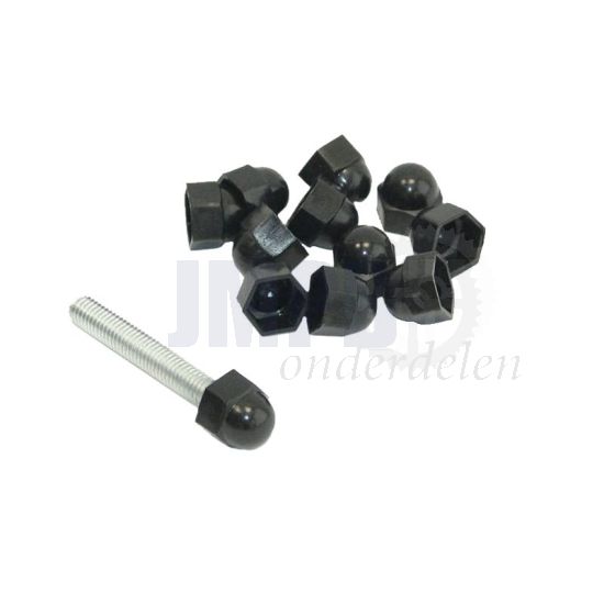 Afdekkap M10 Zeskantmoer Zwart Per Stuk