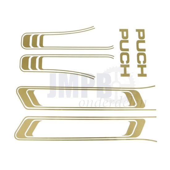 Stickerset Puch Maxi Lijnen Goud