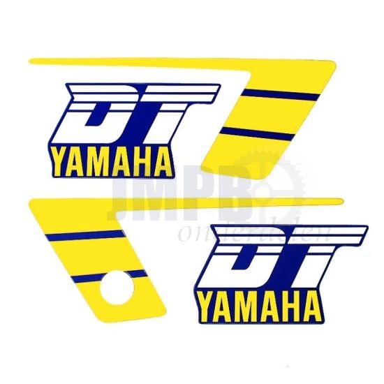 Stickerset Yamaha DT50MX Geel/Blauw