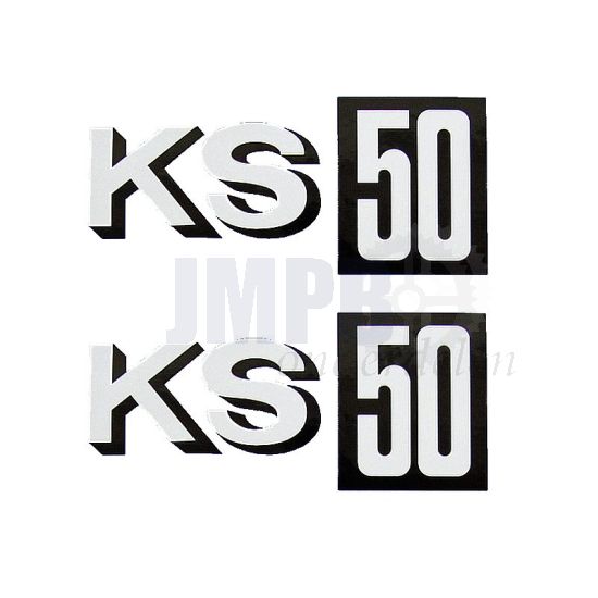 Stickerset KS50 Zwart Vlak 90X40MM