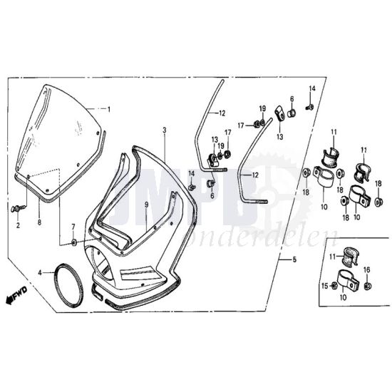 Voorkuip / Koplampspoiler Honda MB50