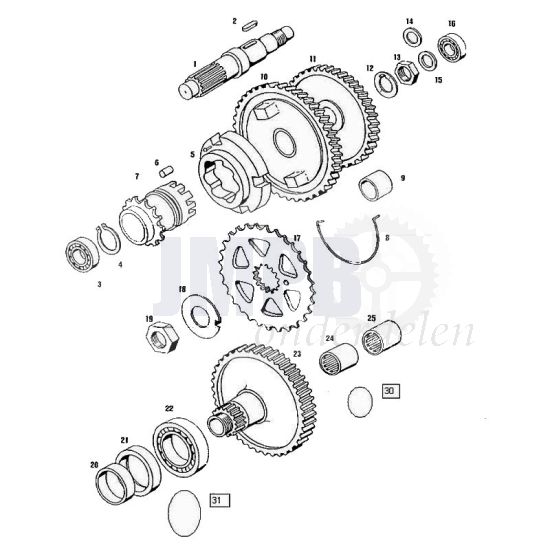 Hoofdas Tomos Flexer v.a 2007