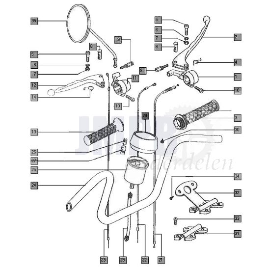 Stuur / Remhandle's Tomos Flexer t/m 2006