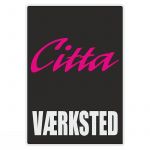 Vaerksted Sticker Citta Zwart Deens