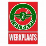 Werkplaatssticker Zundapp Rood/Groen Nederlands