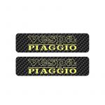 Tankstickers Vespa Piaggio Carbon/Geel