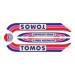 Stickerset Tomos A3 Oud Model Rood/Paars/Blauw