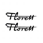 Florett Stickerset Zwart/Wit 120X30MM 2 Delig