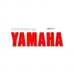 Sticker Yamaha "Powered By" Rood