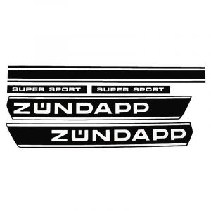 Stickerset Zundapp Zwart/Wit
