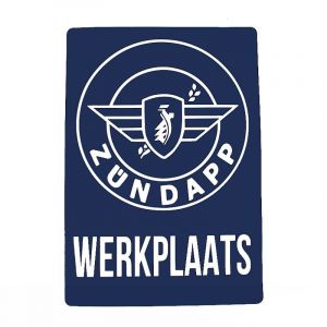 Sticker Zundapp Werkplaats Blauw A4
