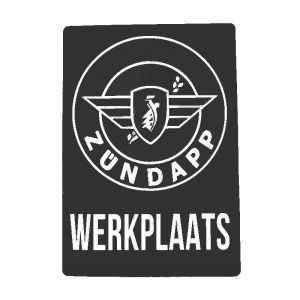Sticker Zundapp Werkplaats Zwart A4