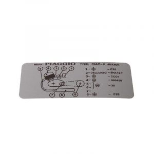 Model Identificatiesticker Vespa Ciao P 40KM