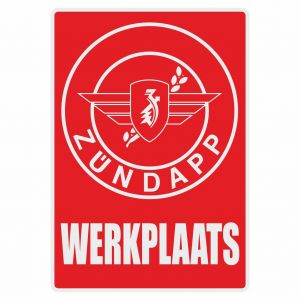 Werkplaatssticker Zundapp Rood Nederlands