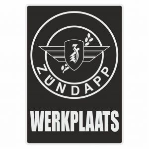 Werkplaatssticker Zundapp Zwart Nederlands