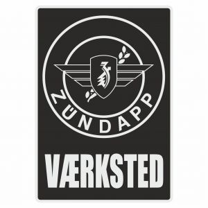 Vaerksted Sticker Zundapp Zwart Deens
