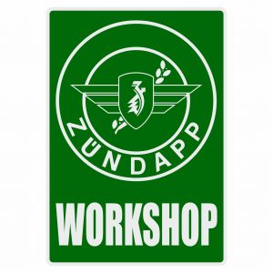 Workshop Sticker Zundapp Groen Engels