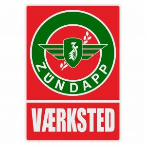 Vaerksted Sticker Zundapp Rood/Groen Deens
