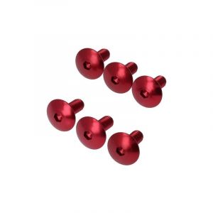 Boutset M6X15 Aluminium Rood - 6 Stuks