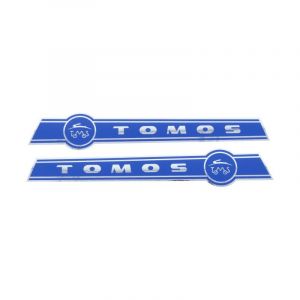Stickerset Tomos Chroom/Blauw 210X35MM