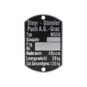 Typeplaatje Puch MS50