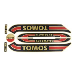 Stickerset Tomos A3 Oud Model Goud/Rood