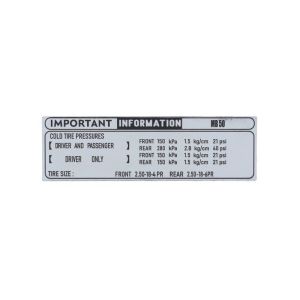 Sticker Informatie Honda MB50 Chroom