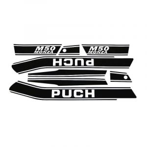 Stickerset Puch Monza M50 Zwart/Wit