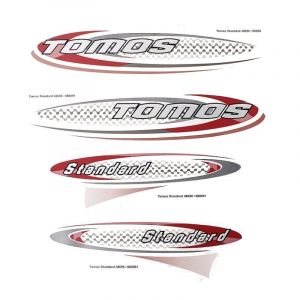 Stickerset Tomos Standard Rood/Zwart/Zilver