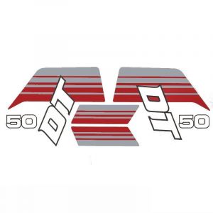 Stickerset Yamaha DT50 Rood/Grijs 1981