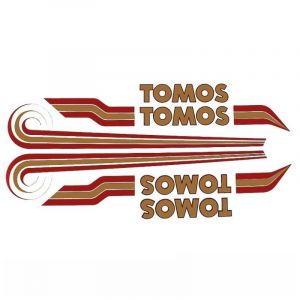 Stickerset Tomos A3 Bullet 79/80 Goud Rood
