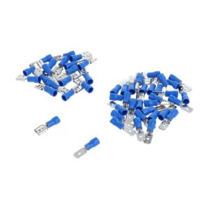 Assortimentset Kabelschoen Vlakstekkers Blauw - 50 Stuks